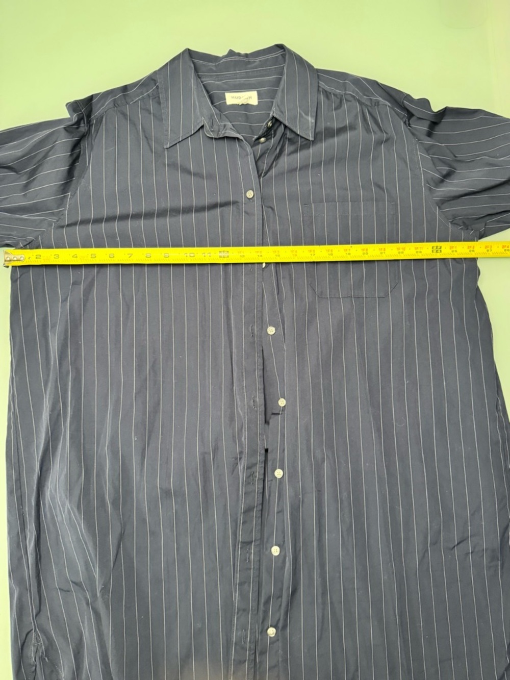 Hudson North Navy Blue Pinstripe Shirt Dress 100% Cotton XL Oversized/Relax fit - Picture 5 of 8
